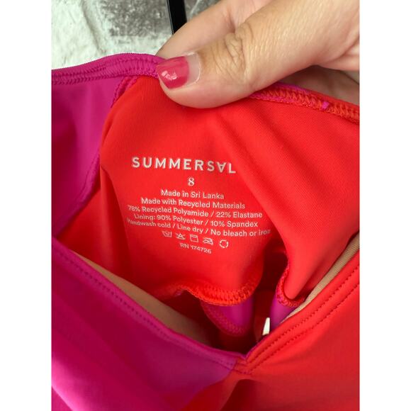 Summersalt Women's Hibiscus & Grapefruit The Perfect Wrap One-Piece Size 8 - Picture 7 of 10